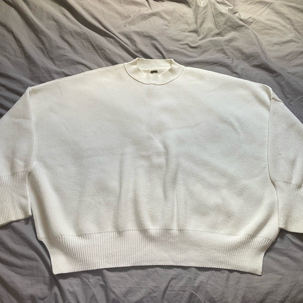 Chunky White Free People Sweater